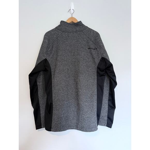 SPYDER dark gray black Outbound Stryker fleece lined 1/4 zip pullover sweater - Picture 6 of 12